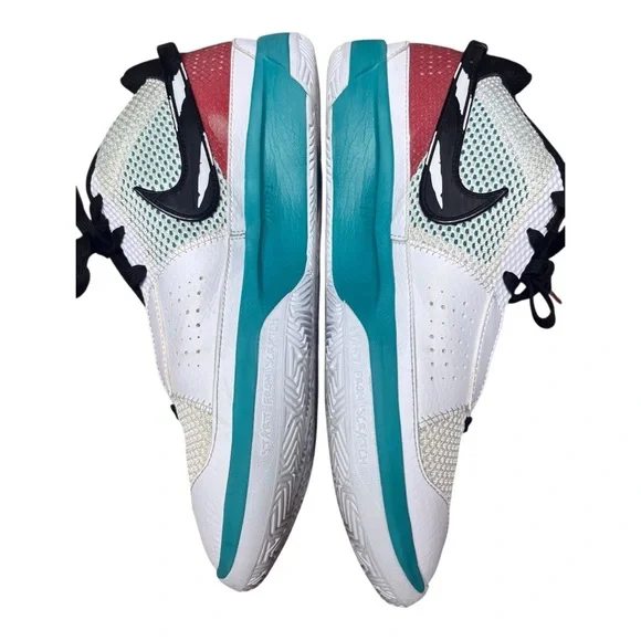 Nike Ja 1 Scratch Basketball Shoes (FV5957-100, White/Turbo Green/Uni-Red/Black